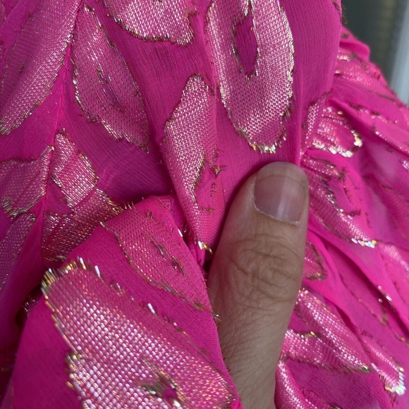 D-261 Lilly Pulitzer Darlah Silk Mini Dress In Razberry Leopard Metallic… - Picture 8 of 8